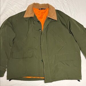 Zara Olive Jacket with Tan Collar